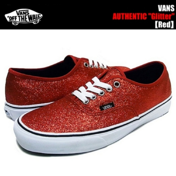 red glitter vans